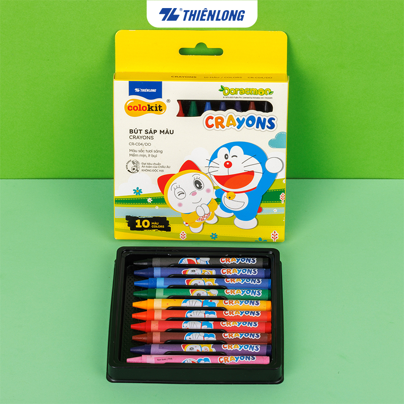 Bút sáp 10 màu colokit doraemon cr-c04/do thiên long