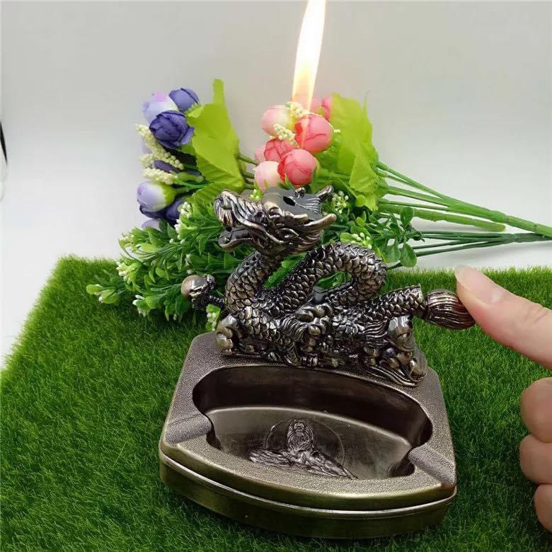 Gạt tàn thuốc Hình Rồng (Bật lửa + Gạt tàn + Trang trí)