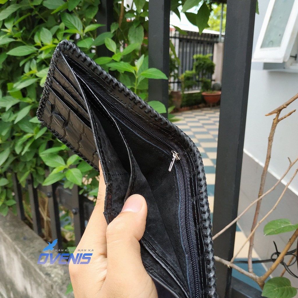 [FREE SHIP] BÓP DA CÁ SẤU 2 MẶT CAO CẤP CHO NAM MADE BY OVENIS