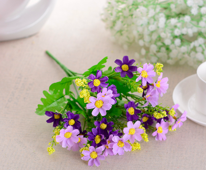 Hoa Giả -28 bông Hoa Lụa cúc nhí 7 cánh - HG82
