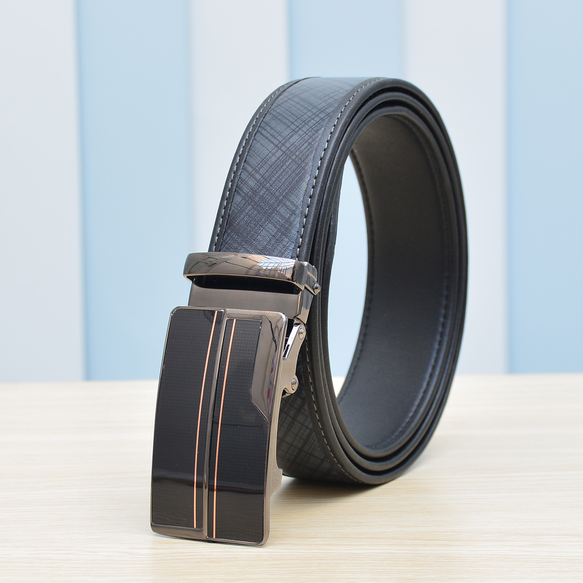 Thắt Lưng Da Bò Shakavn SK511 (đen vân)