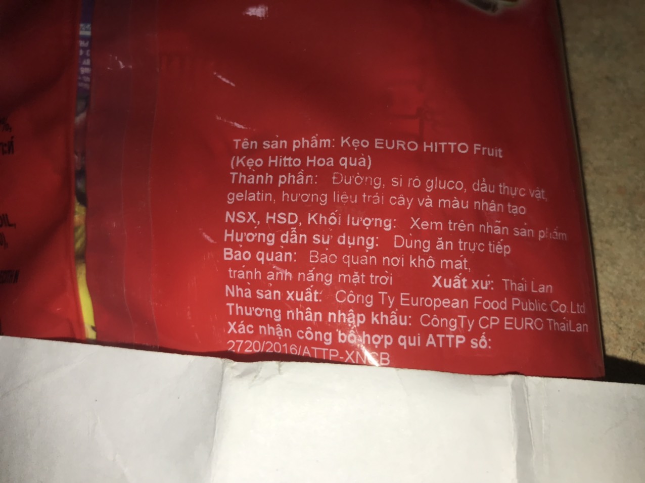 Kẹo Thái Lan Trái Cây Hitto Fruit (Gói 280g)