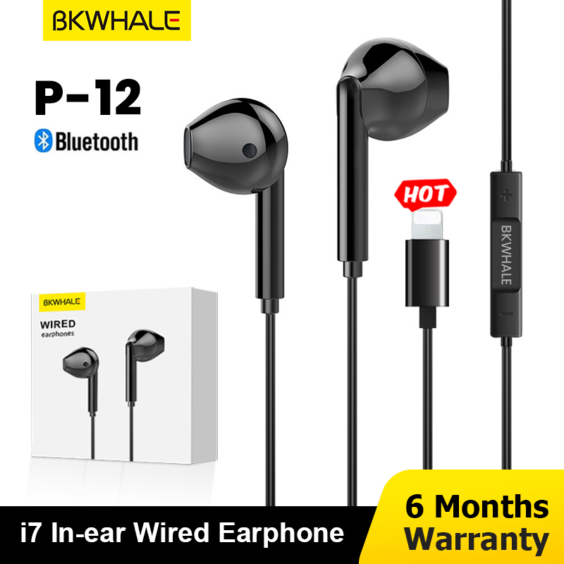 BKWHALE P12 Tai Nghe Bluetooth Có Dây Chống Sét Cho Iphone 7 8 Plus X XS XR XS XSMax 11 12 13 14 Pro Max Mẫu Tai Nghe Thông Dụng