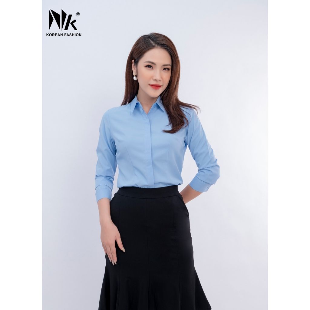 Áo Sơ Mi Nữ Dài Tay Công Sở NK FASHION NKSM2010011 Chất Liệu Vải Hàn Mềm Mát Thoáng Mát Dễ Chịu Cho 