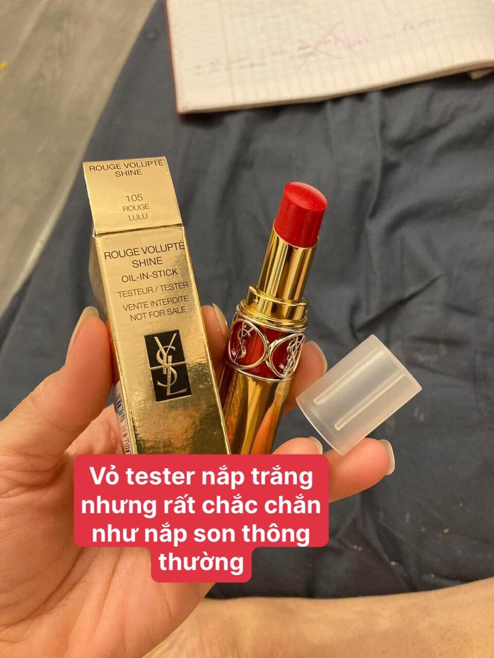 Son Y.S L shine tester màu 101 nắp trắng.
