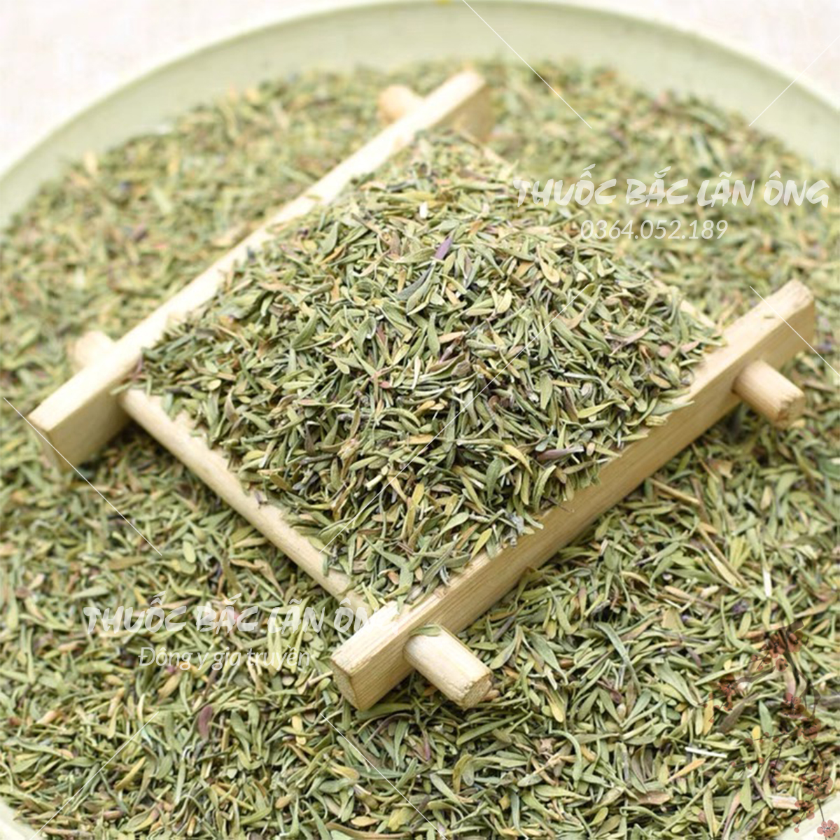 Lá húng quế tây khô 100g (Lá Basil nguyên liệu món Âu chuẩn vị) - Lãn Ông