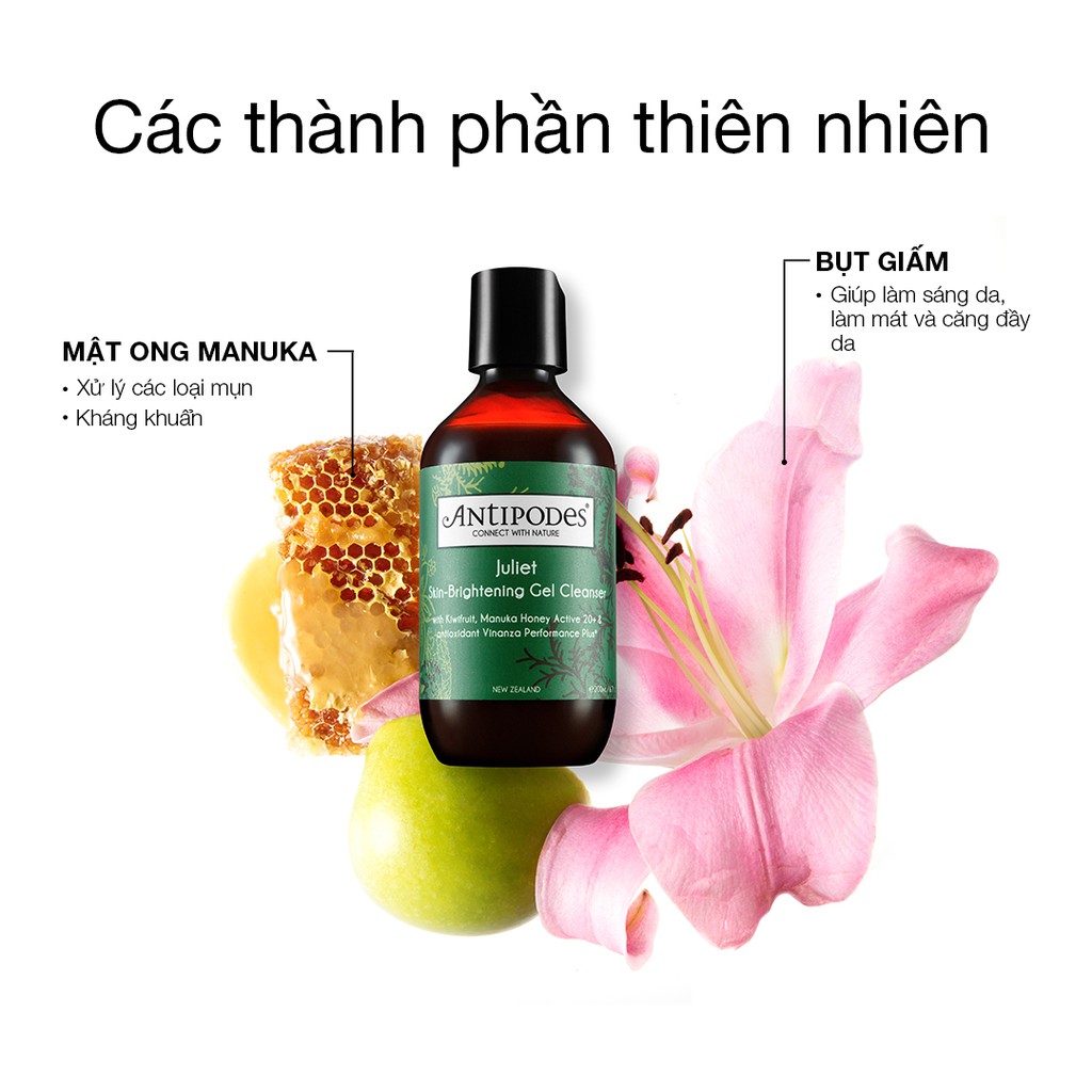 Sữa Rửa Mặt Làm Sáng Da 𝗔𝗻𝘁𝗶𝗽𝗼𝗱𝗲𝘀 𝗝𝘂𝗹𝗶𝗲𝘁 𝗦𝗸𝗶𝗻-𝗕𝗿𝗶𝗴𝗵𝘁𝗲𝗻𝗶𝗻𝗴 𝗚𝗲𝗹 𝗖𝗹𝗲𝗮𝗻𝘀𝗲𝗿 𝟮𝟬𝟬ml
