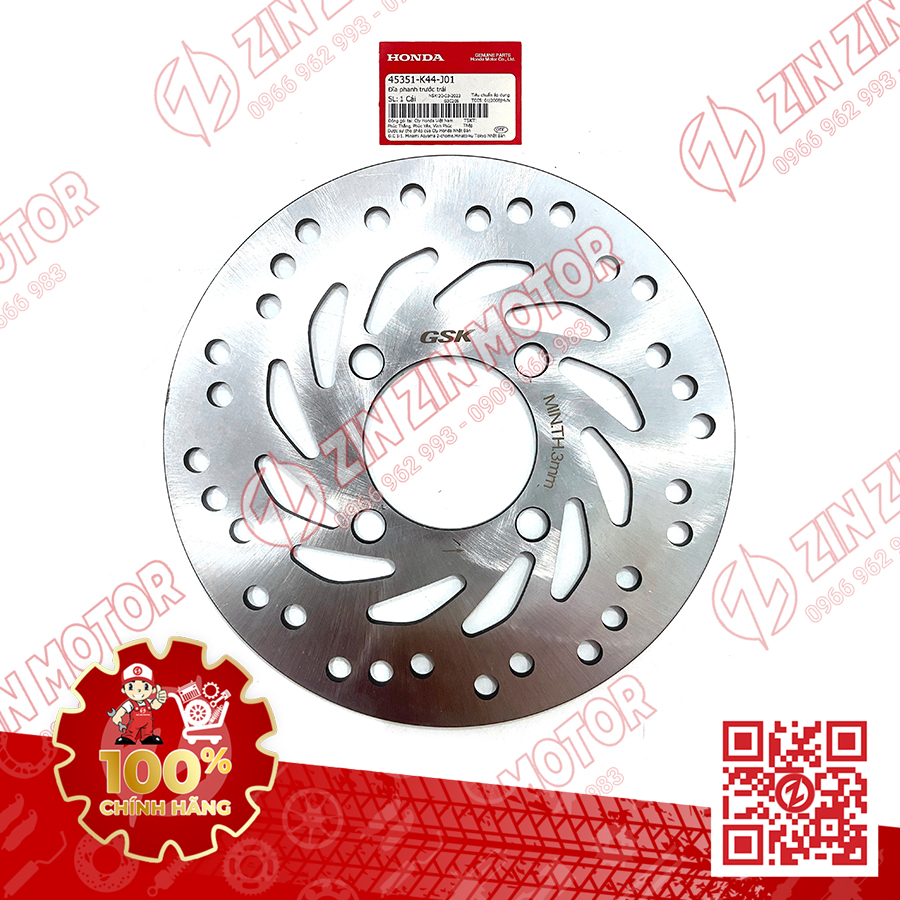 Dĩa phanh, đĩa thắng vario 160 , click 160 trước sau 45351-k44-j01, 45351-k2s-v11, 43251k97n01 chính hãng