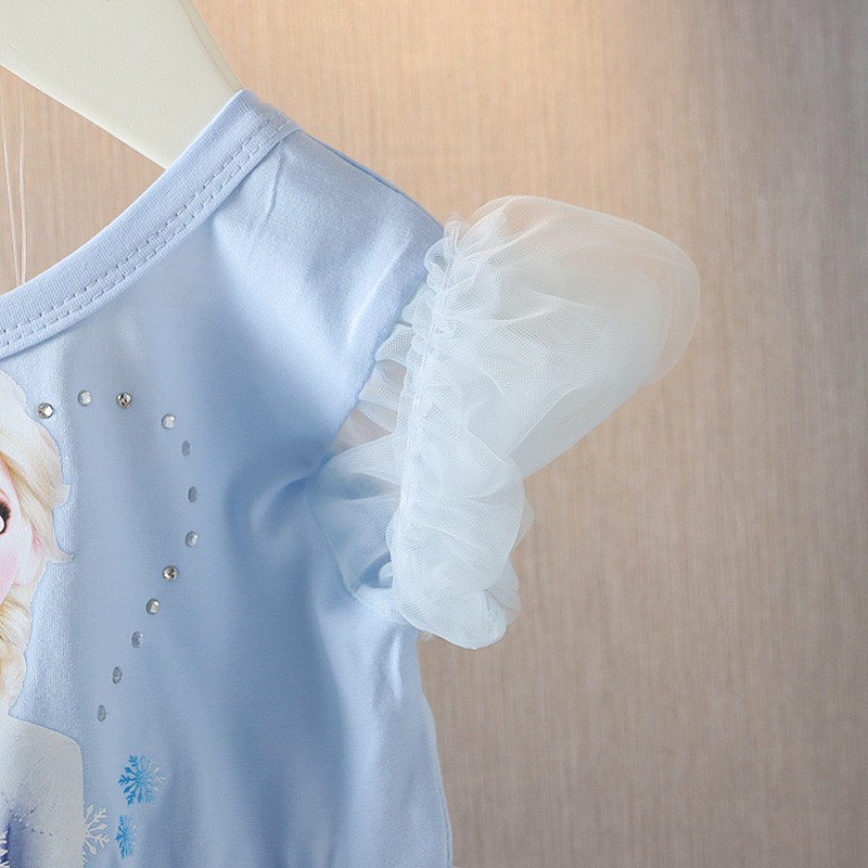 Váy công chúa elsa, đầm bé gái đính đá lấp lánh