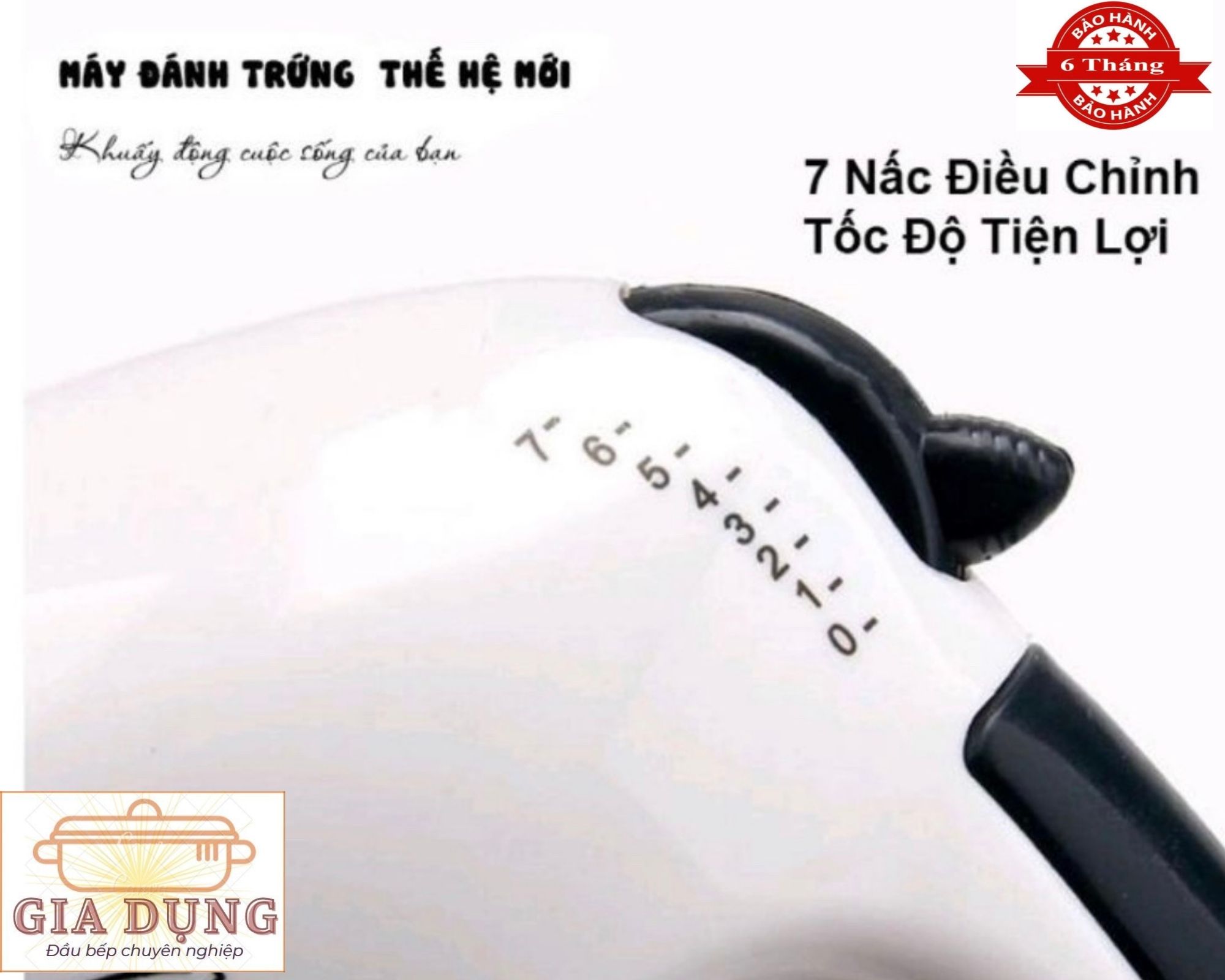 Máy đánh trứng 7 tốc độ công suất 260w-BẢO HÀNH 6 THÁNG