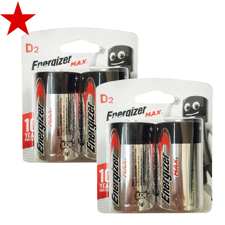 Combo 2 vỉ pin đại D LR20 Energizer Alkaline chính hãng (1 vỉ 2 viên)