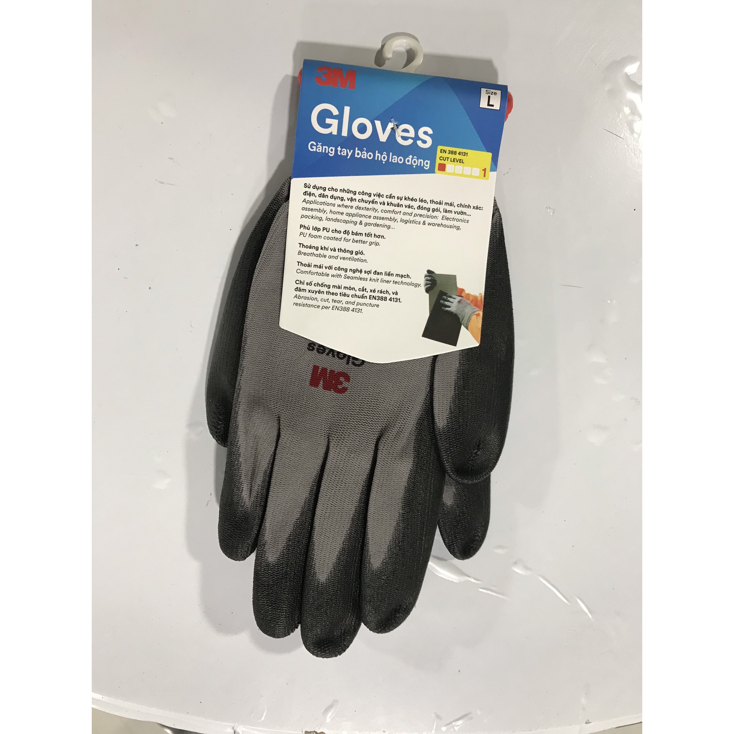 Gloves labor protection gloves anti-cut 3m level 1. -protective gloves anti-penetration standard EN388:4131 degree high craftsmanship, flexible, holding hands, anti varicose, anti-slip, protection mechanical, engineering, gardening-xsafe