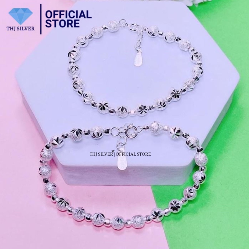 Lắc tay bi phay hoa thị sáng đẹp chuẩn bạc ta