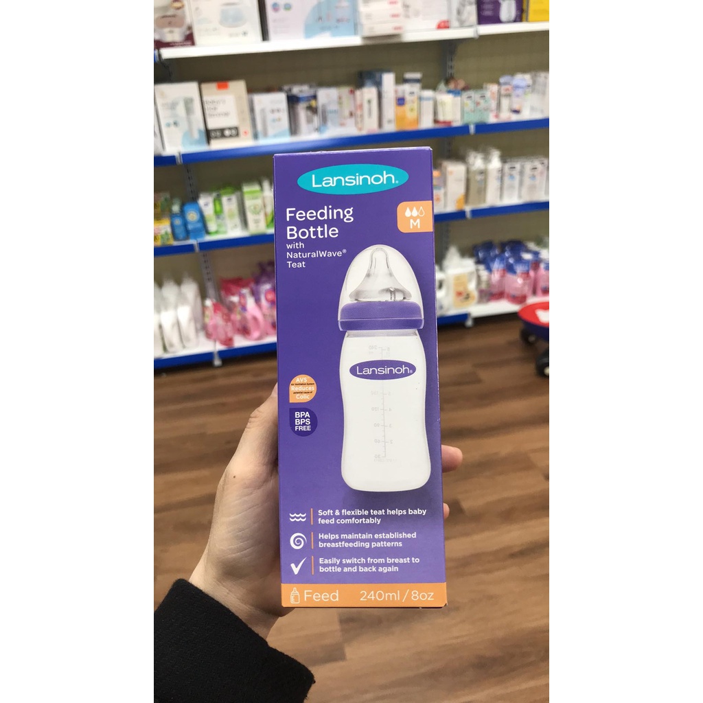 Bình ti lansinoh dung tích 160ml/240ml