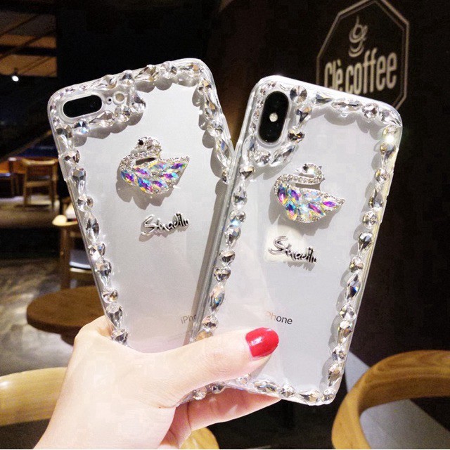 ♥️ Ốp đính đá Thiên Nga Iphone 6/6p/7/7p/X/Xsmax ♥️