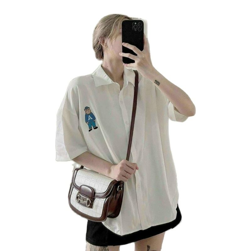 ÁO SƠ MI TRẮNG HÌNH GẤU CỰC KUTE