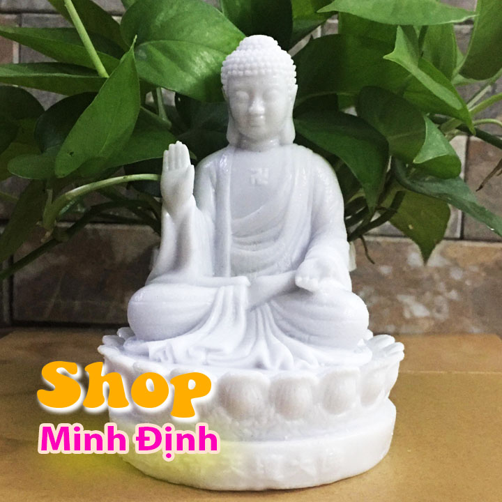 Tượng phật a di đà - bột đá cao cấp cao 15 cm