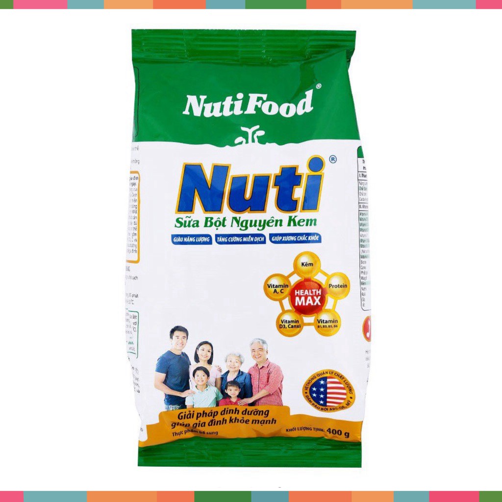 Sữa bột Nuti Nguyên Kem gói 400g