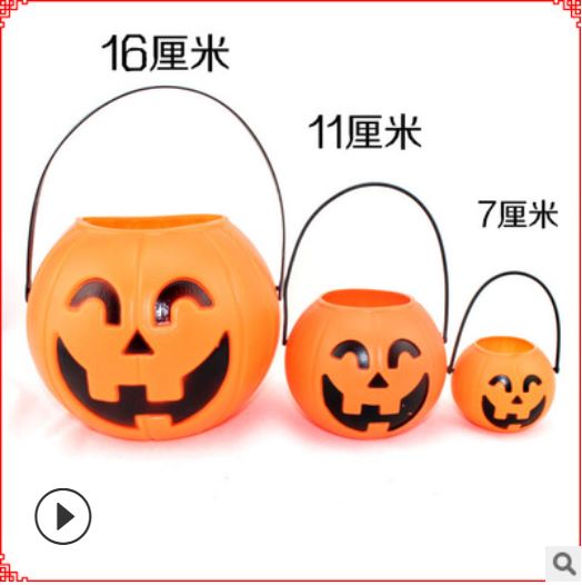 Giỏ bí ngô xin kẹo halloween không đèn nhạc - Đèn lồng bí ngô