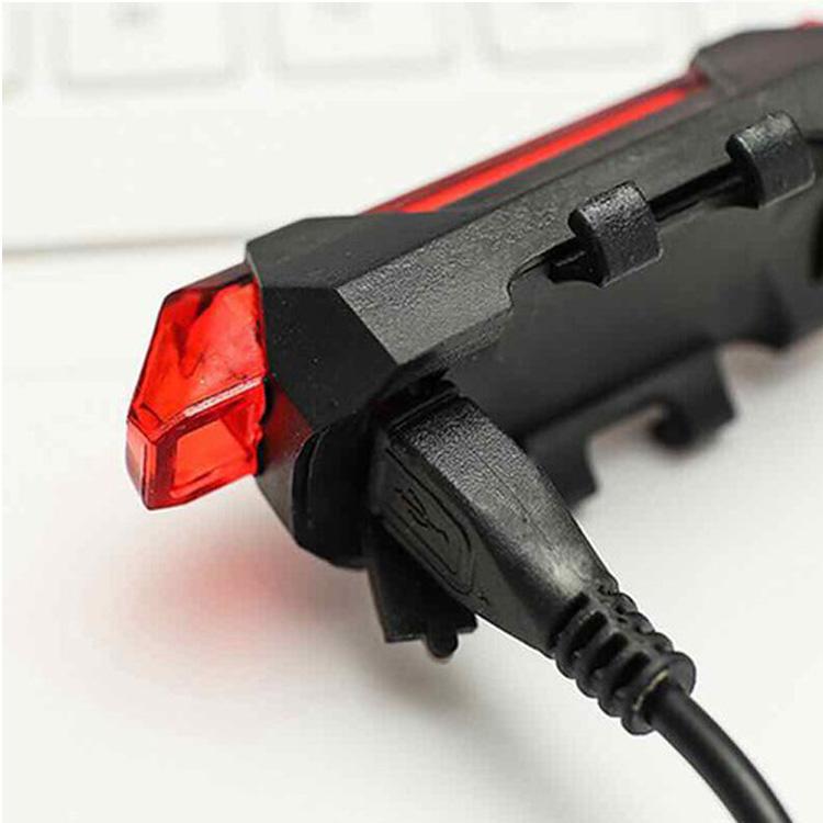 Đèn hậu, đèn sau xe đạp 5 bóng led 4 chế độ 2 gạch