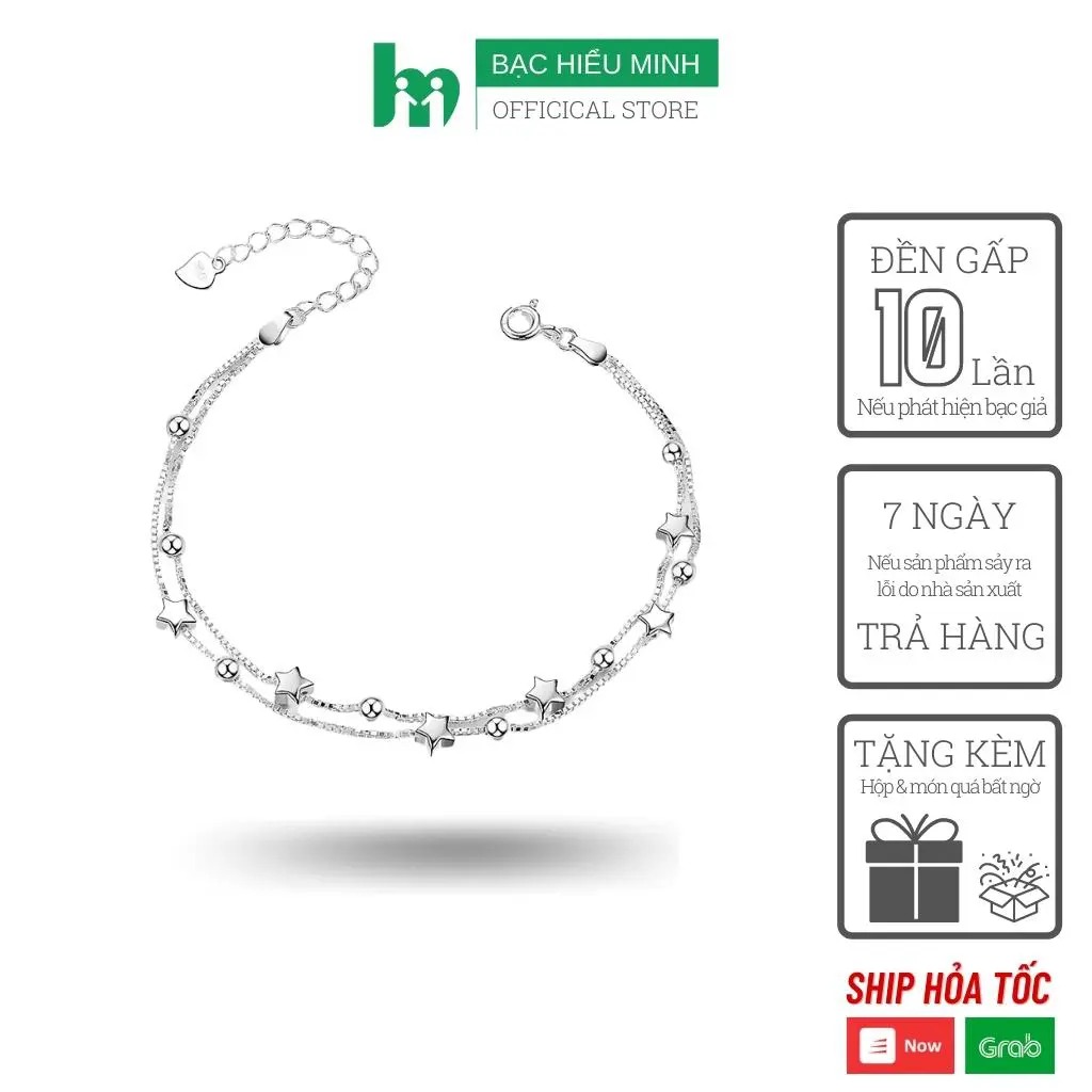 lắc tay bạc nữ Bạc Hiểu Minh ltu412 bạc ta ngôi sao