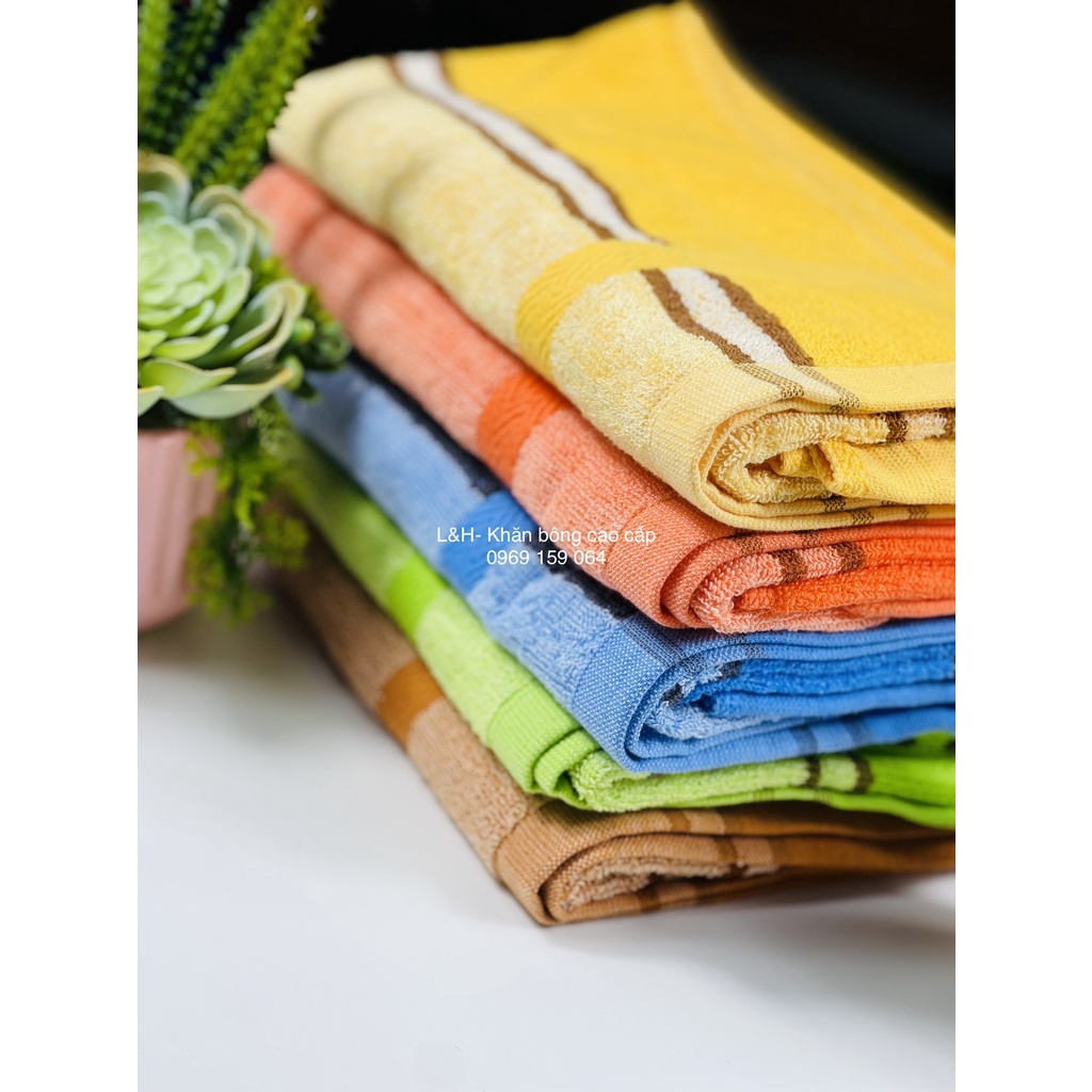 Khăn tắm kẻ sọc Tân Thịnh 100% cotton 50x100cm