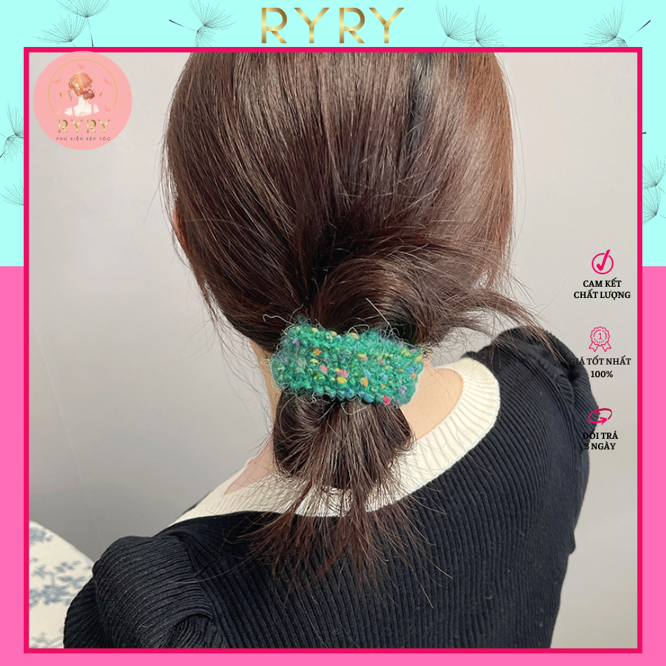 Cột tóc,Dây buộc tóc, Scrunchies Vải Lông Nhiều Màu Cho Nữ