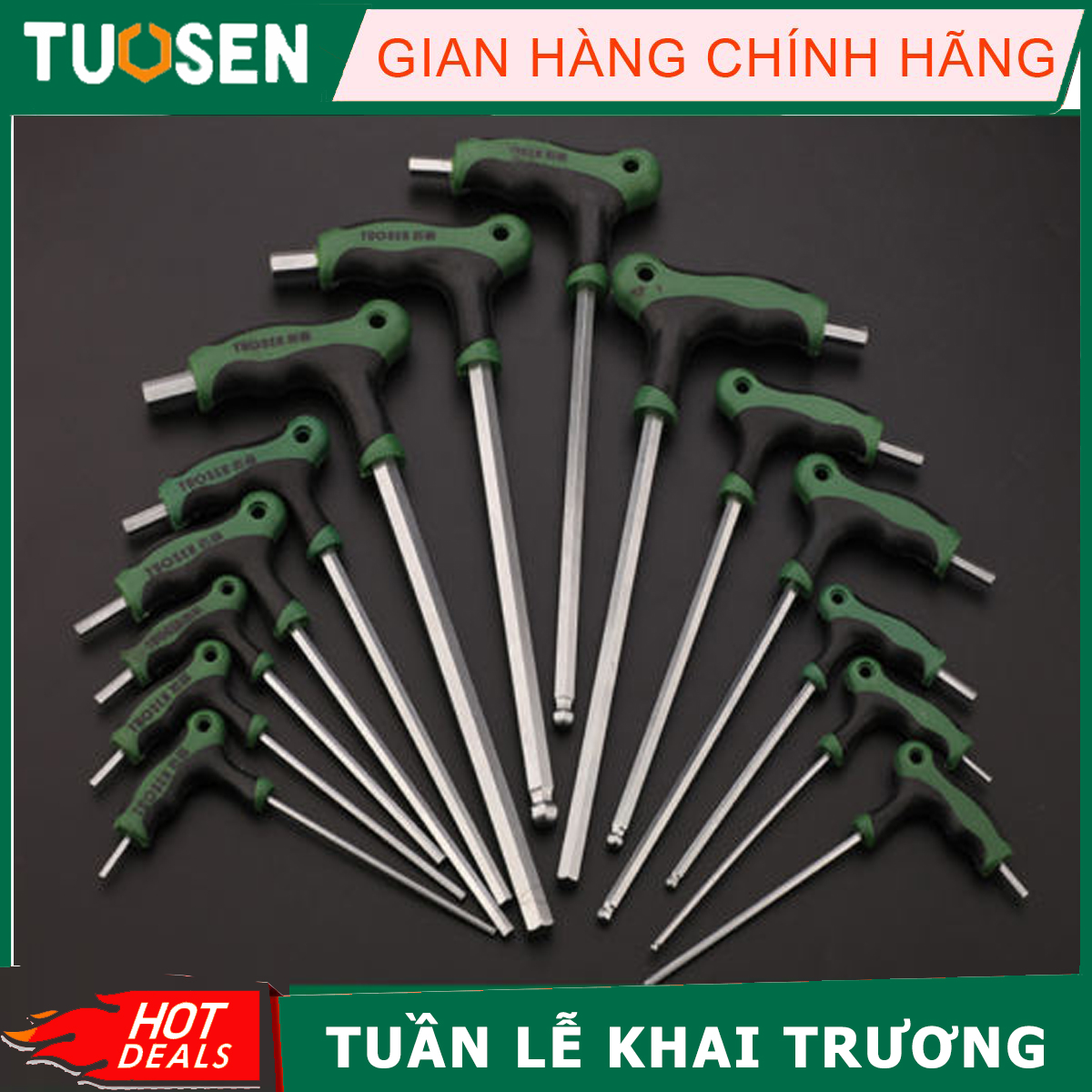 Cờ Lê Lục Giác Hình Chữ T, Tuốc Nơ Vít Đa Năng Cờ Lê Lục Cao Cầm Giác Su Tay đủ cỡ từ số 3mm tới số 10mm - TUOSEN