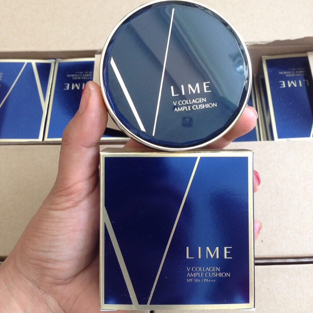 Phấn Nước Lime V COLLAGEN AMPLE CUSHION - Hộp Xanh