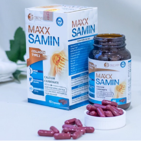 Viên uống MAXX SAMIN hỗ trợ tăng tiết dịch khớp, khớp hoạt động linh hoạt, giảm đau nhức, khô khớp do thoái hóa khớp