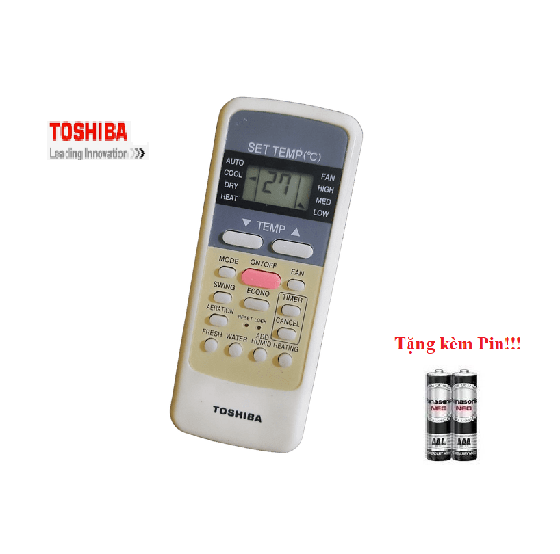 Remote Điều khiển điều hòa Toshiba 1&2 chiều Inverter- Hàng tốt 100% Tặng kèm Pin!!!