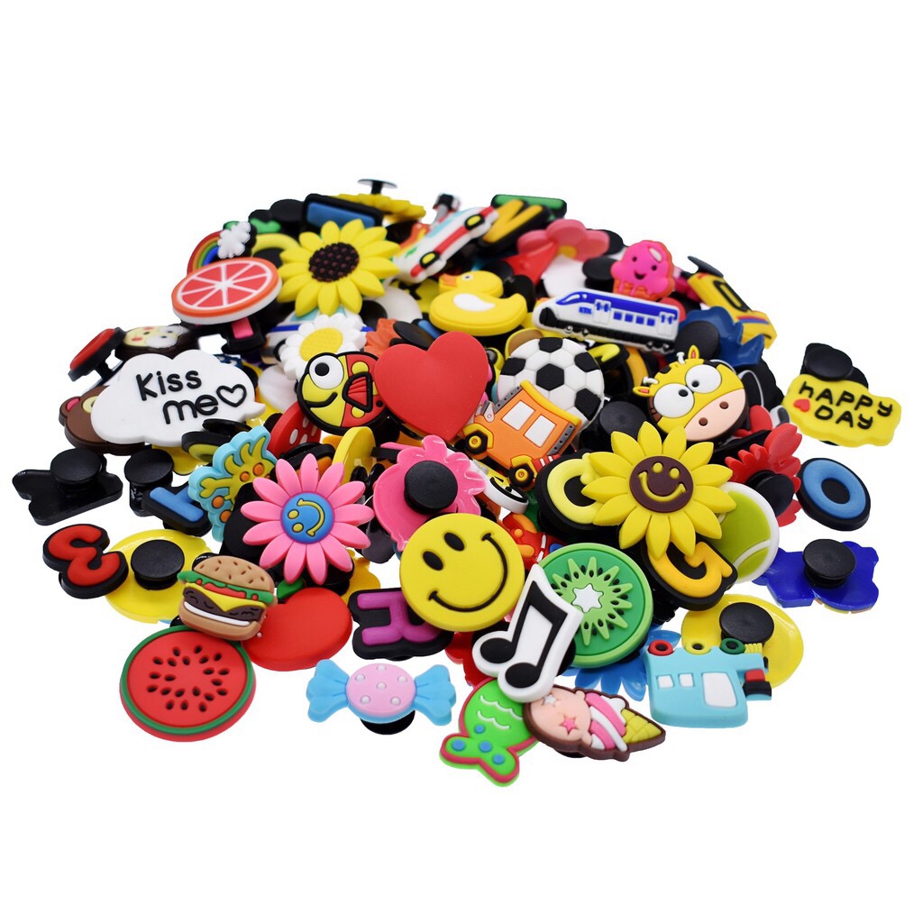 Bộ 50 Jibbitz / Stickers 2D gắn dép Crocs