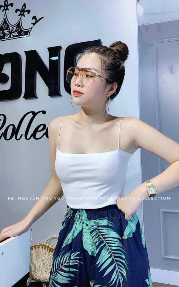 (rẻ vô địch) Áo 2 dây bún dáng croptop siêu xinh
