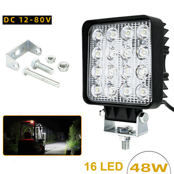 Đèn pha xe nâng hình vuông 16 led siêu sáng 48W