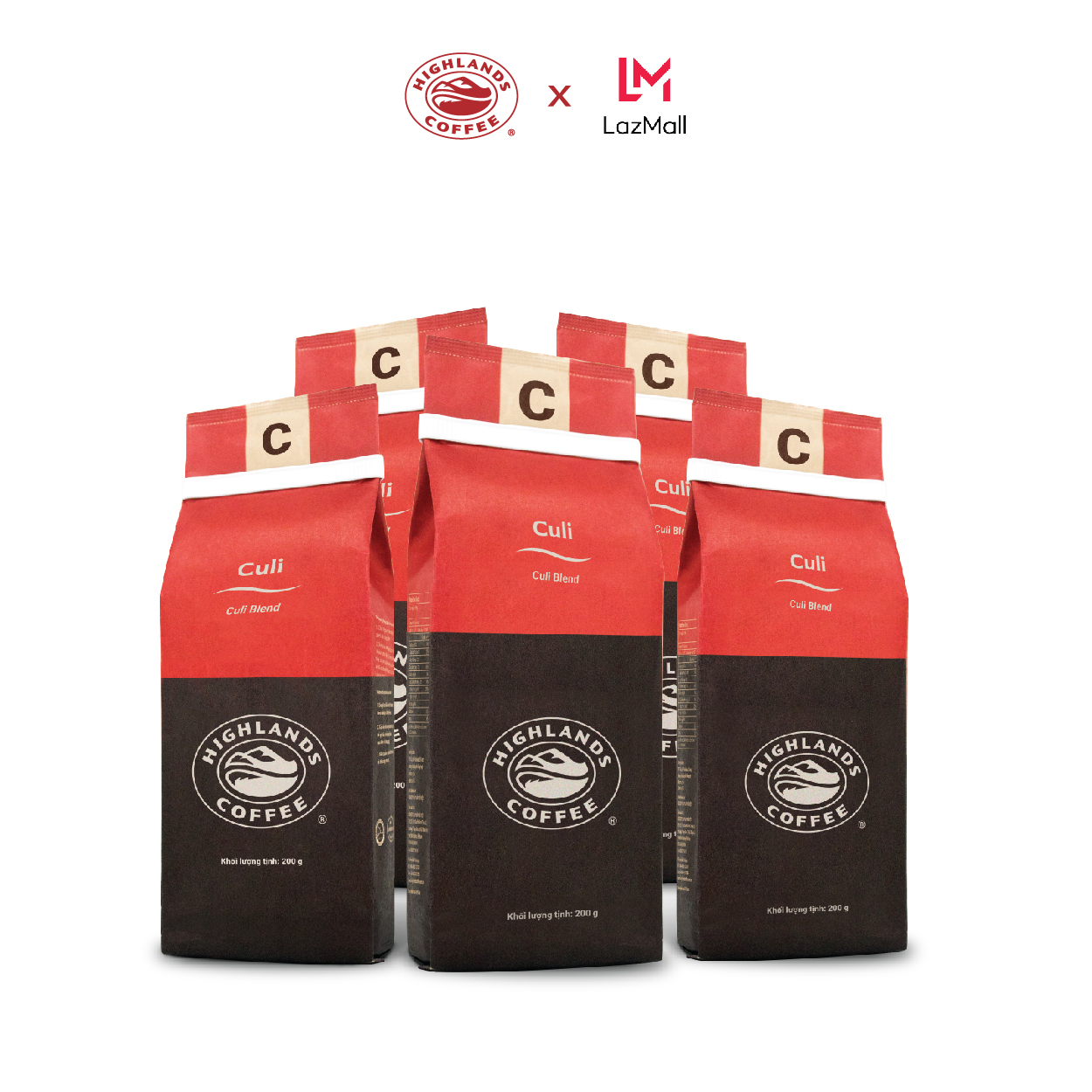 [Hot Deal: Buy 5 Packs and Get 1 Pack of Moka 200g for Free] Combo of 5 Culi Highlands Coffee 200g Roasted and Ground Coffee. Gifts (Within the Limited Quantity Range) Are Shown in the Shopping Cart.