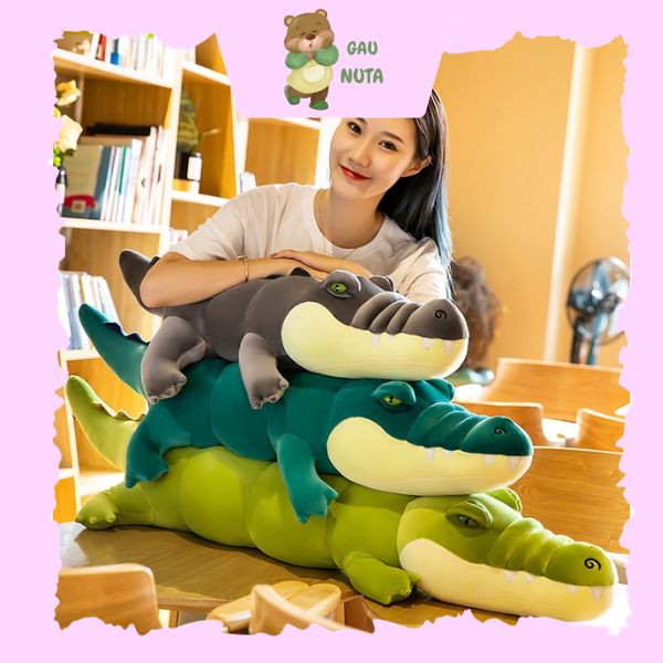 Gối ôm cá sấu chúa - gấu bông cá sấu dài size siêu to vải nhung mịn misino hàn quốc cao cấp