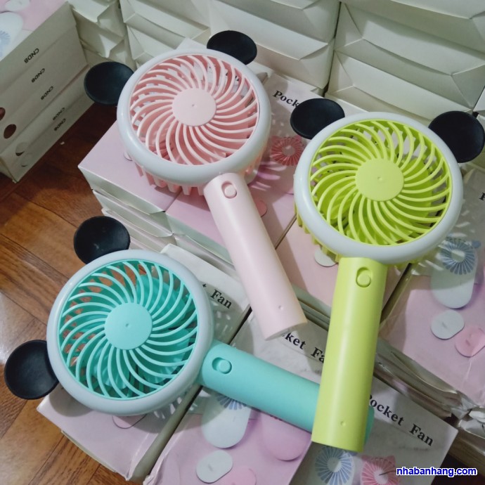 [Tặng chân đế giữ quạt] Quạt mini tích điện có chân để bàn tiện ích - 3 mức độ gió siêu mát,quạt làm mát, quạt cầm tay, quạt tích điện