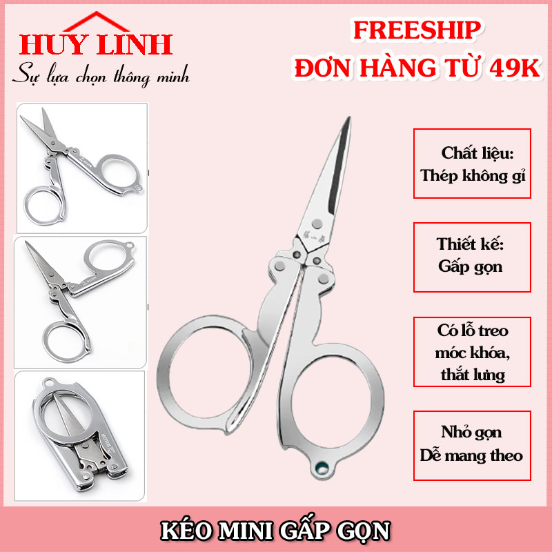 Kéo gấp gọn mini bỏ túi khi đi du lịch, đồ dùng tiện lợi, dụng cụ cắt gọt, đồ dùng du lịch (KG01), Huy Linh