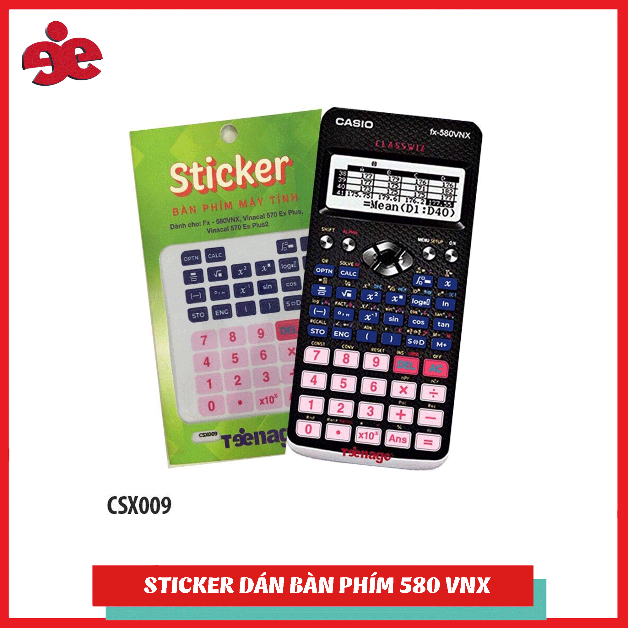 STICKER DÁN PHÍM MÁY TÍNH CASIO FX 580VNX