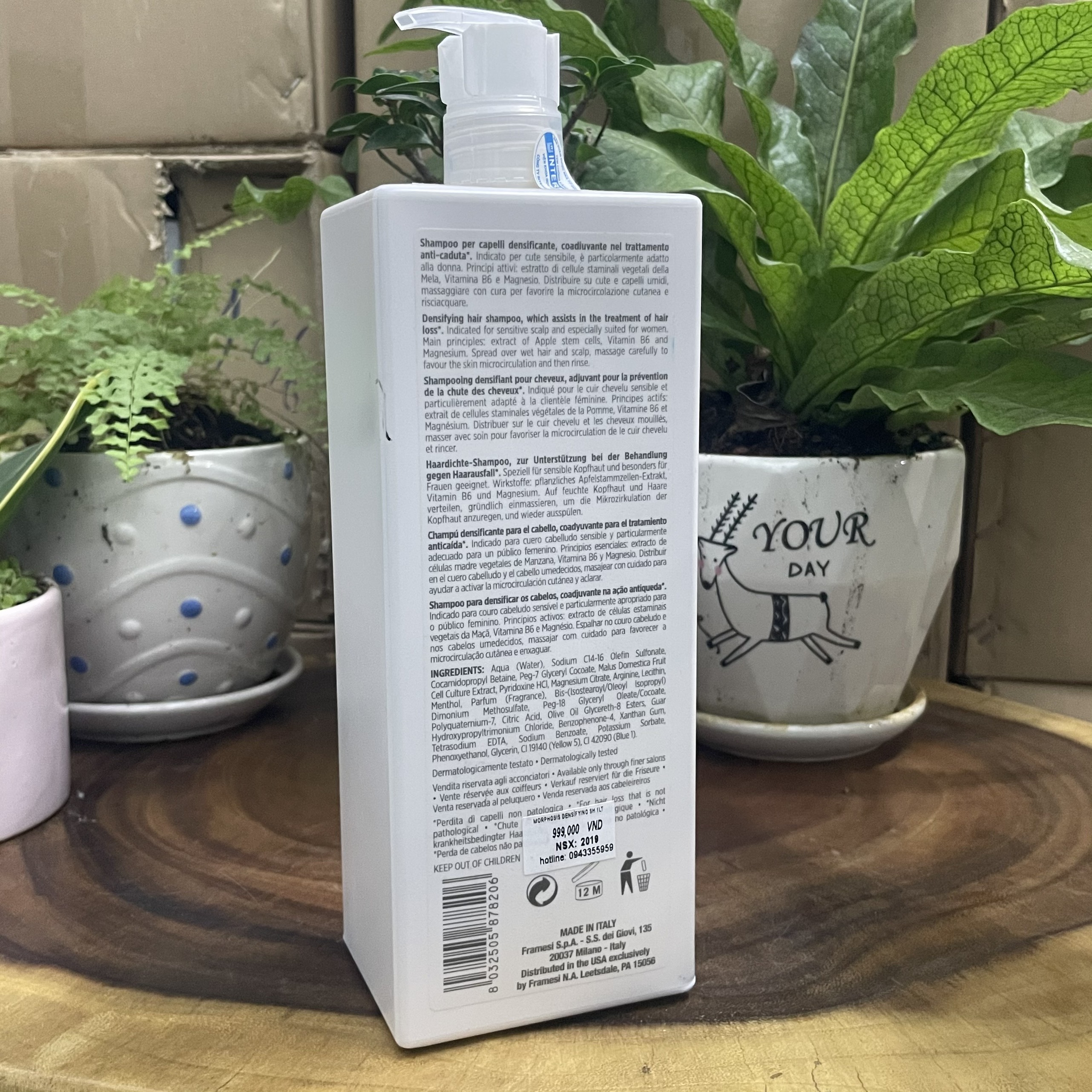 Dầu gội FRAMESI chăm sóc tóc rụng và kích thích mọc tóc Morphosis Densifying Shampoo 1000ml