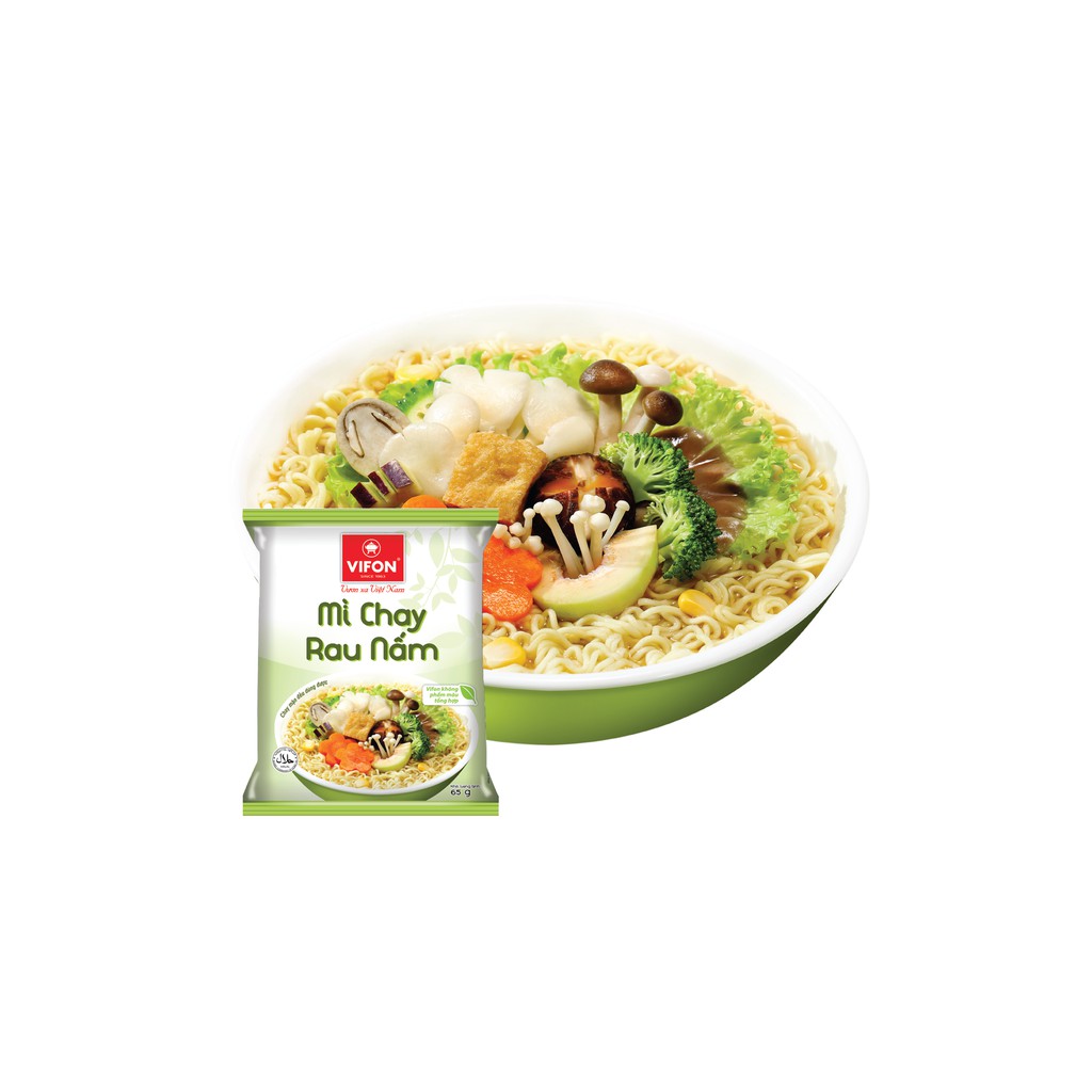 Thùng 30 Mì Chay Rau Nấm VIFON (65g / Gói)
