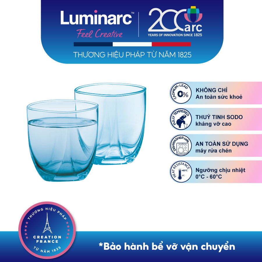 Bộ 6 Ly Thuỷ Tinh Luminarc Eiffel Sky Blue