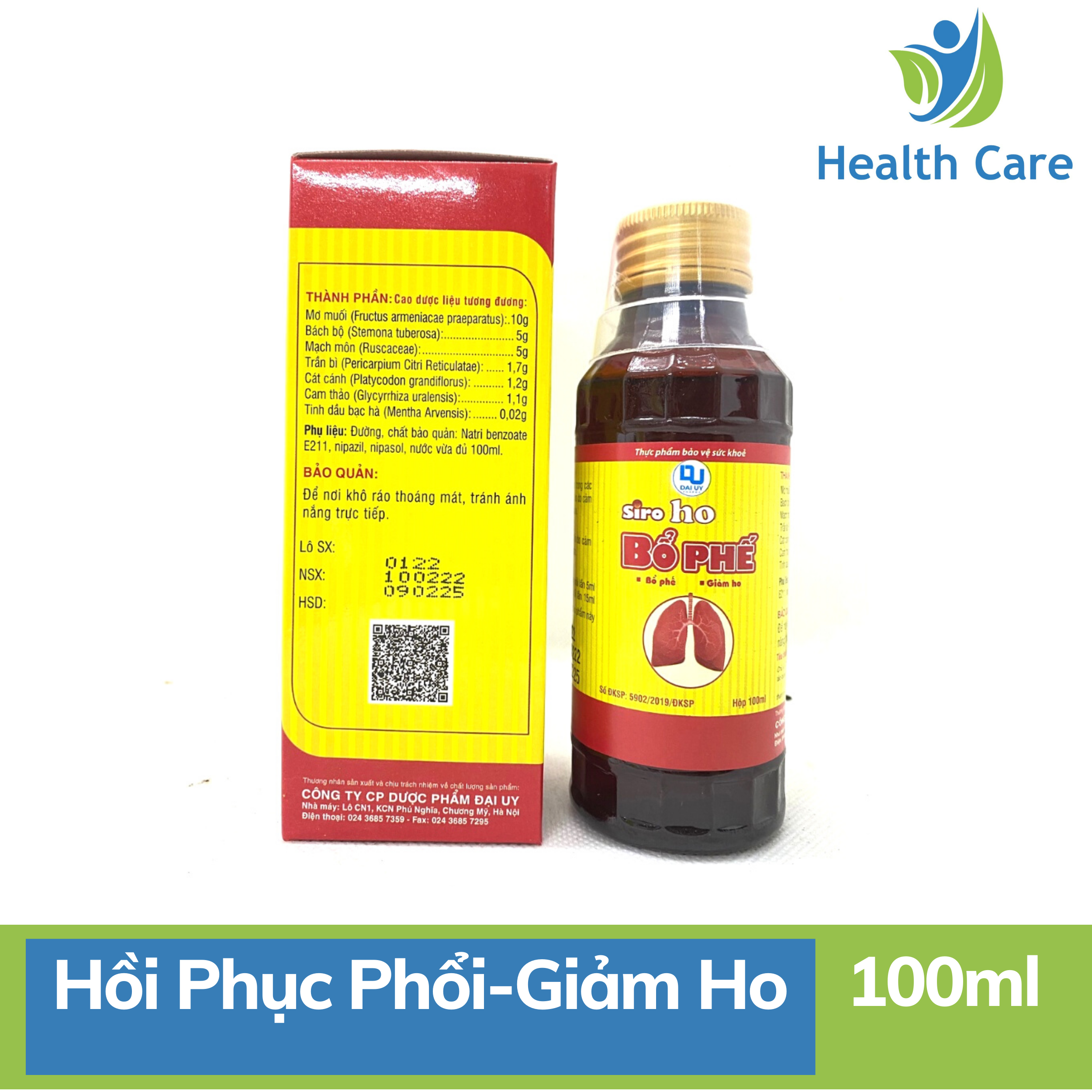 Siro ho bổ phế đại uy - giảm ho -hồi phục phổi- chai 100ml
