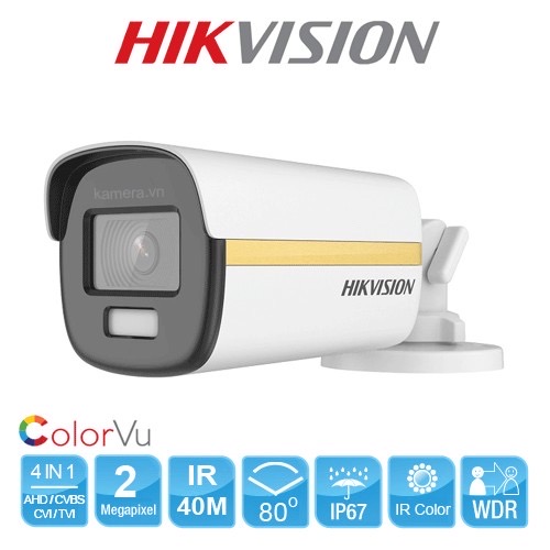 Camera HDTVI ColorVu 2MP HIKVISION DS-2CE12DF3T-F