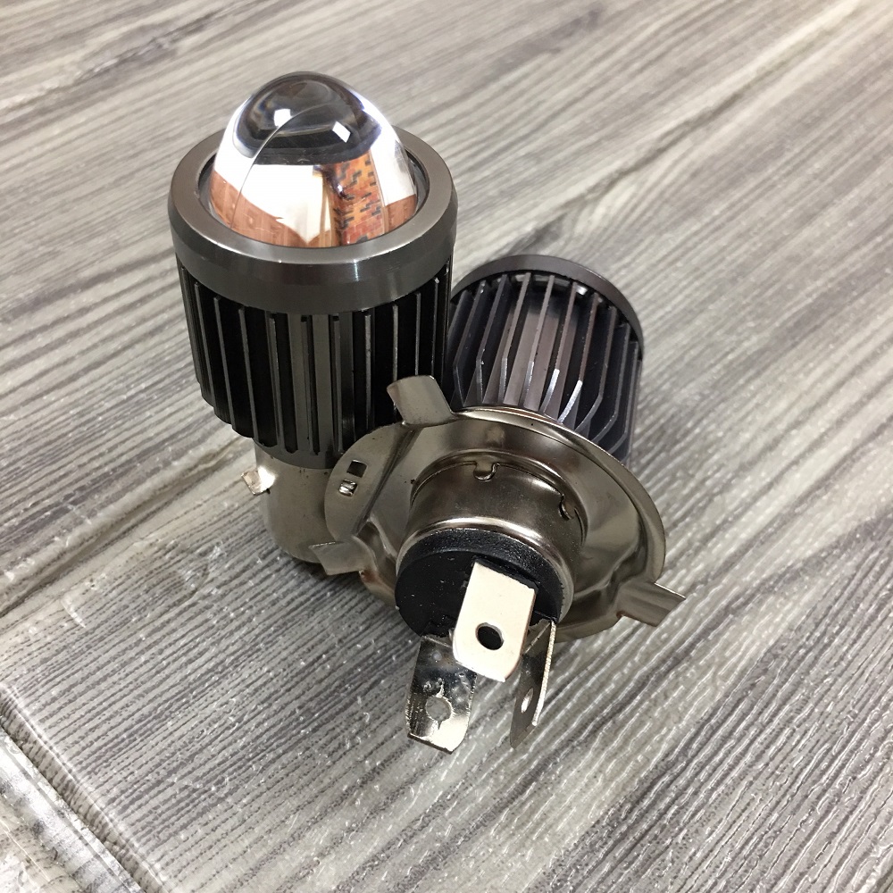 Đèn pha led xe máy bi cầu mini cos vàng pha trắng lắp xe máy