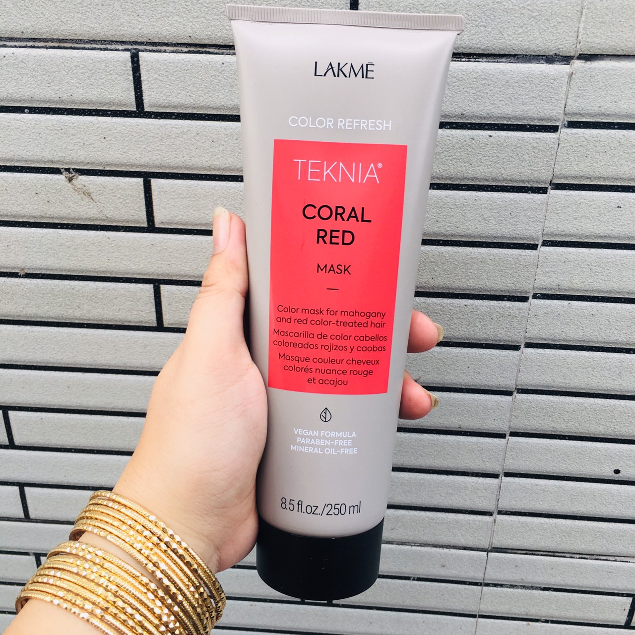 Mặt nạ refresh coral dưỡng màu cho tóc nhuộm màu đỏ lakme teknia coral red mask 250ml
