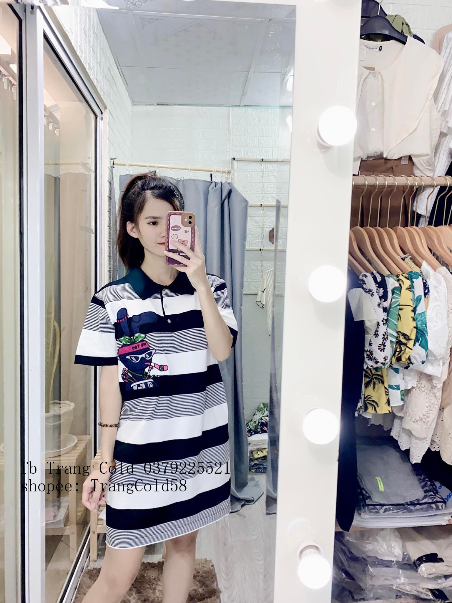 Váy len suông thêu thỏ hàng QC ( ảnh thật shop tự chụp )
