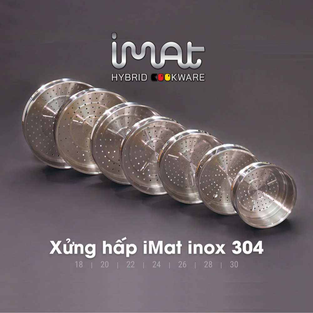 Xửng hấp imat inox 304 nhiều kích cỡ 18, 20, 22, 24, 26 ,28 ,30 . dùng cho nồi, chảo cùng size