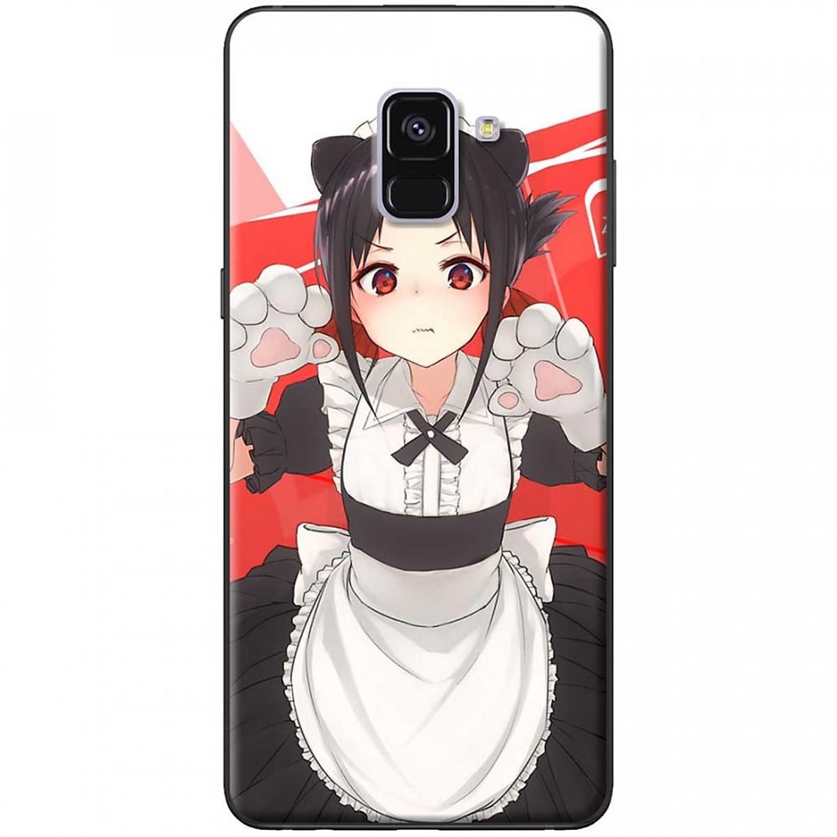 Ốp lưng dành cho Samsung Galaxy A8 Plus mẫu Anime em mèo