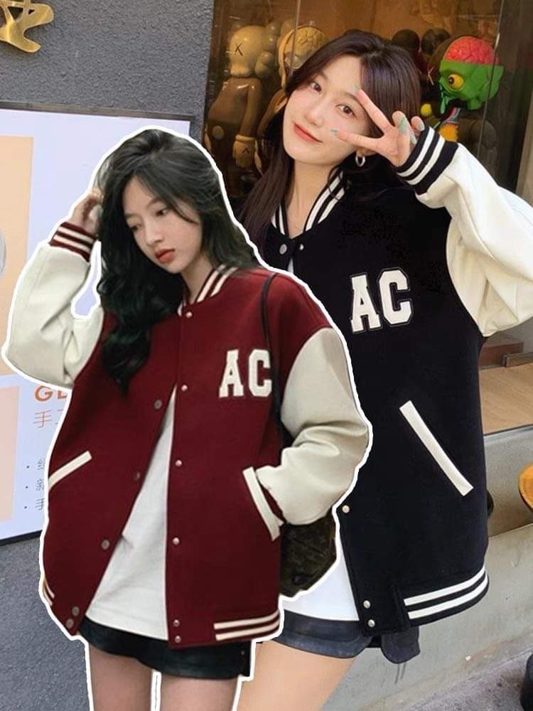 ÁO KHOÁC BOMBER NỮ NỈ BÔNG AC 2 MÀU
